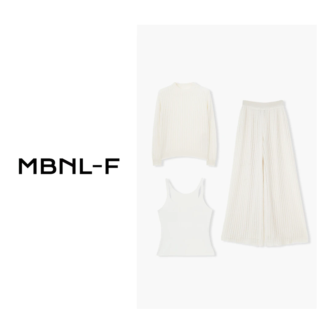 MBNL-F半高领底衫+针织阔腿裤+柔肤背心外套（三件套）秦磊XM-LM015