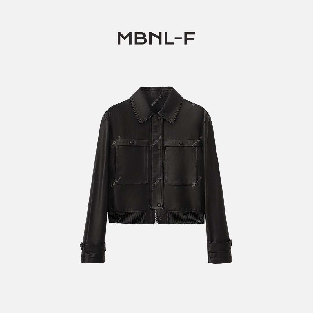 MBNL-F“卡纳皮衣” 2024F/W新品 休闲黑色皮衣外套 秦磊XM-PY10217