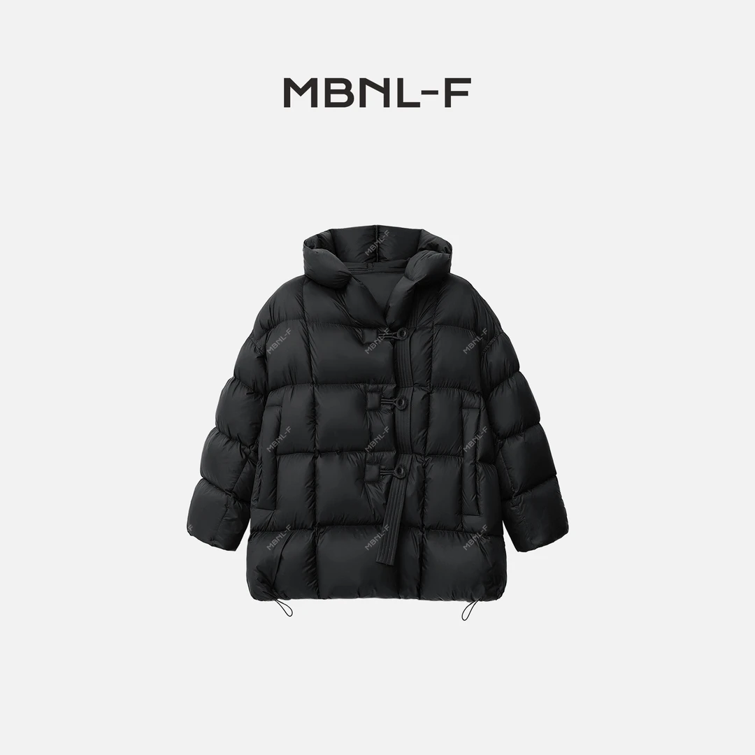 MBNL-F 2025F/W新品 纯色保暖长款绑扣立领羽绒服 秦磊XM-YR56230