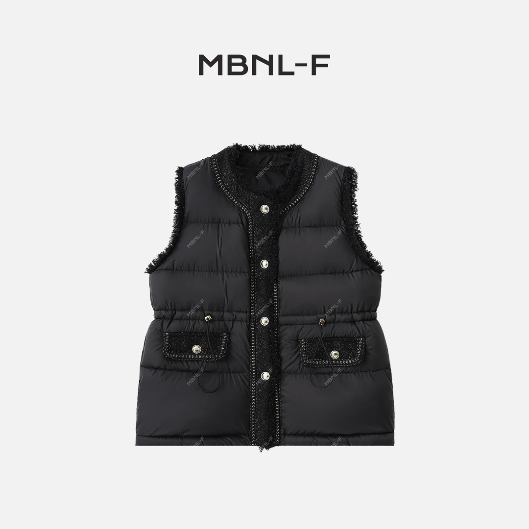 MBNL-F“香边马甲” 2024F/W新品 小香风羽绒服马甲 秦磊XM-MJ8578