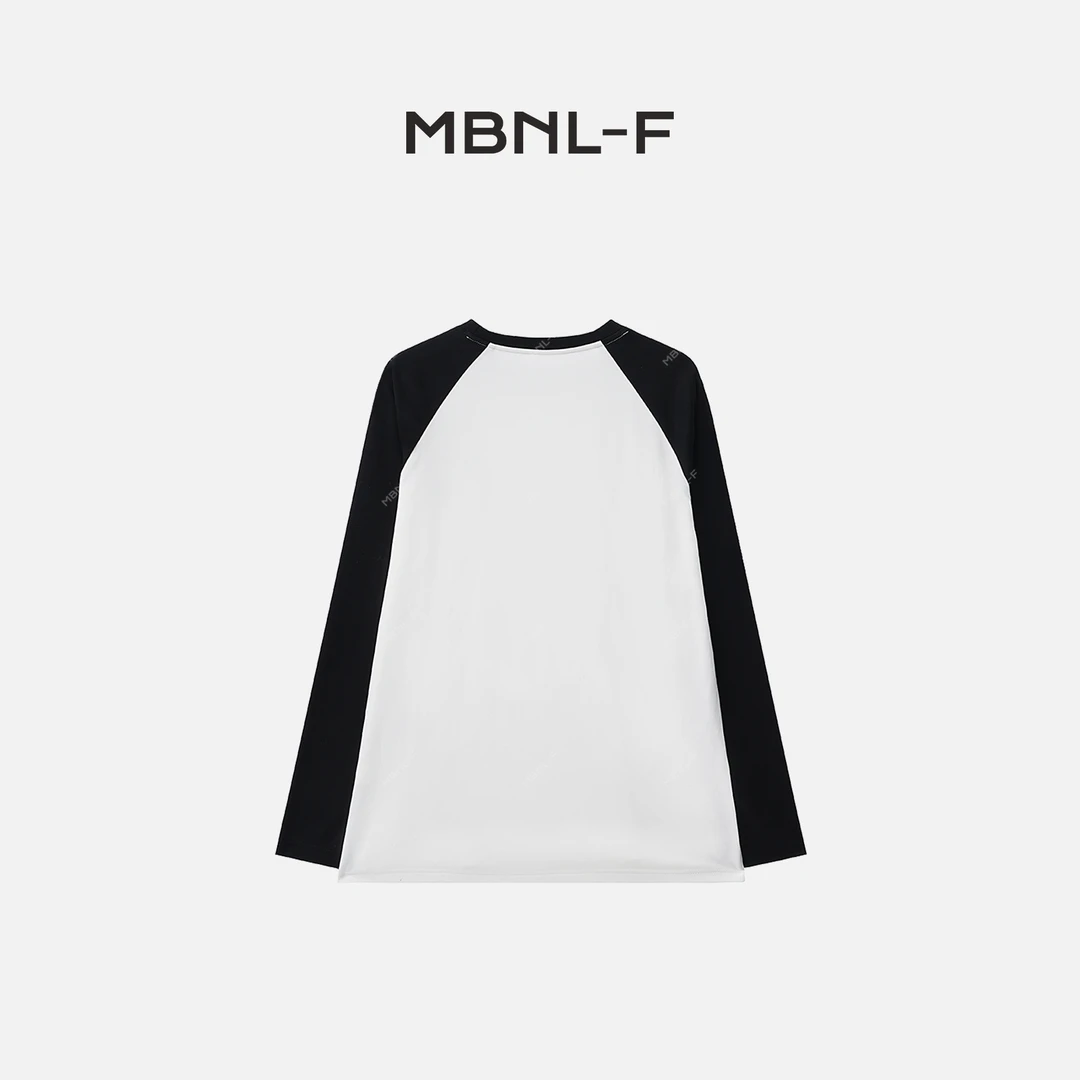 MBNL-F”落肩十字花“2024F/W 插肩袖撞色长袖T恤 秦磊XM-T71618