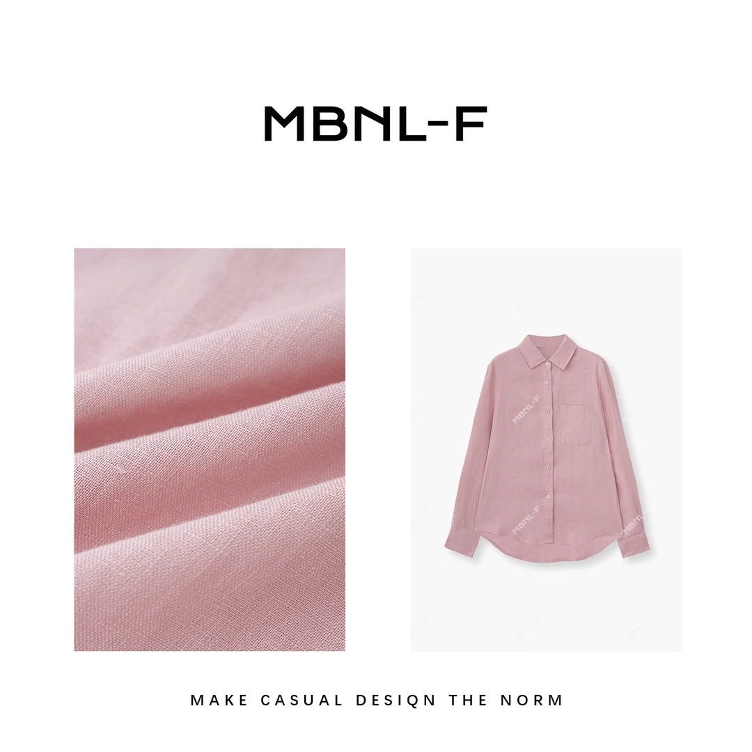 "冷樱粉"2024F/W新品 100%亚麻衬衫防晒 F秦磊XM-TZ0890