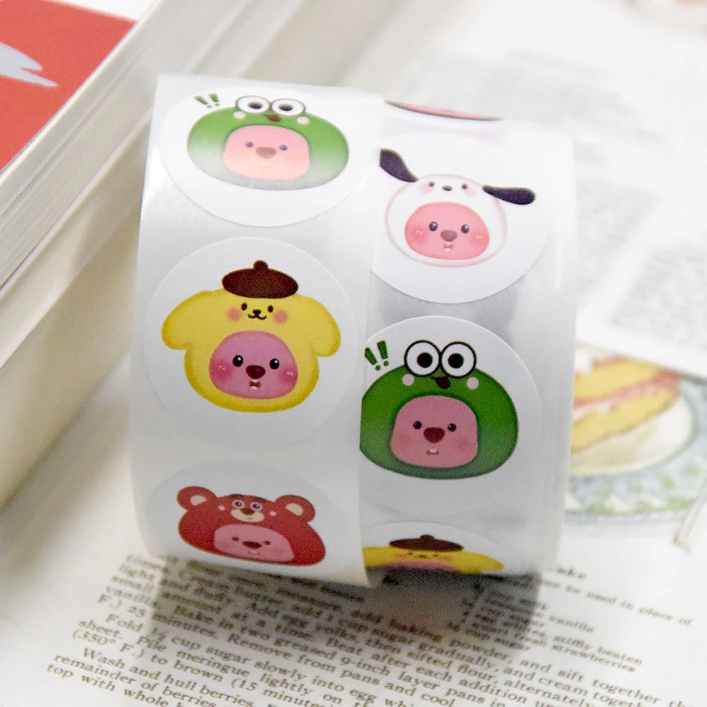 小海狸露比Loopy卷卷贴纸小红书同款自粘贴卡通手账装饰封口贴画