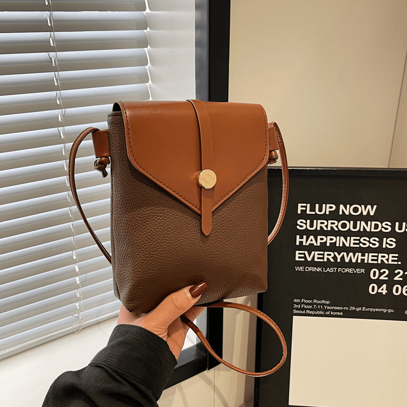 软皮复古时尚质感单肩斜挎包2024春夏季百搭ins小众手机包韩版女