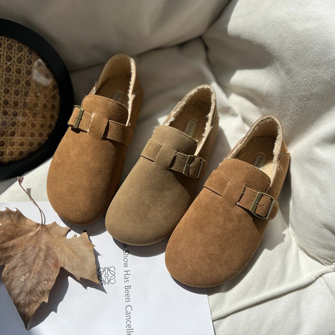 【三喜】‘平底全包1.5cm’法式玛丽珍女平底单鞋2024秋冬百搭勃肯鞋