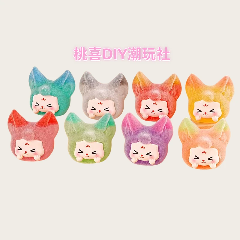 夜光渐变植绒小狐狸头微景观配饰