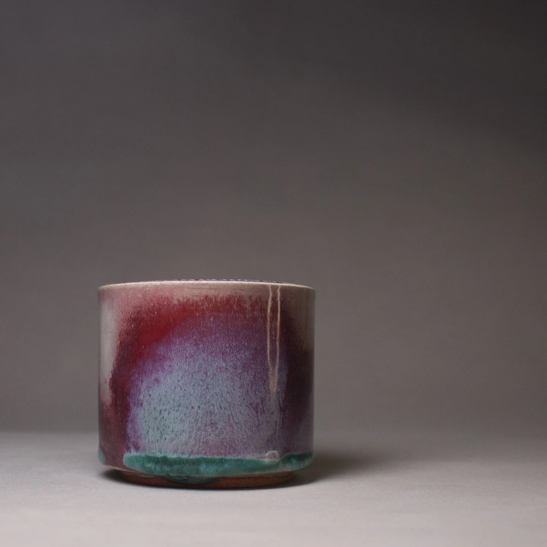 陈俊才手工钧瓷直筒茶杯窑变中式复古天然矿物窑变茶道茶具主人杯