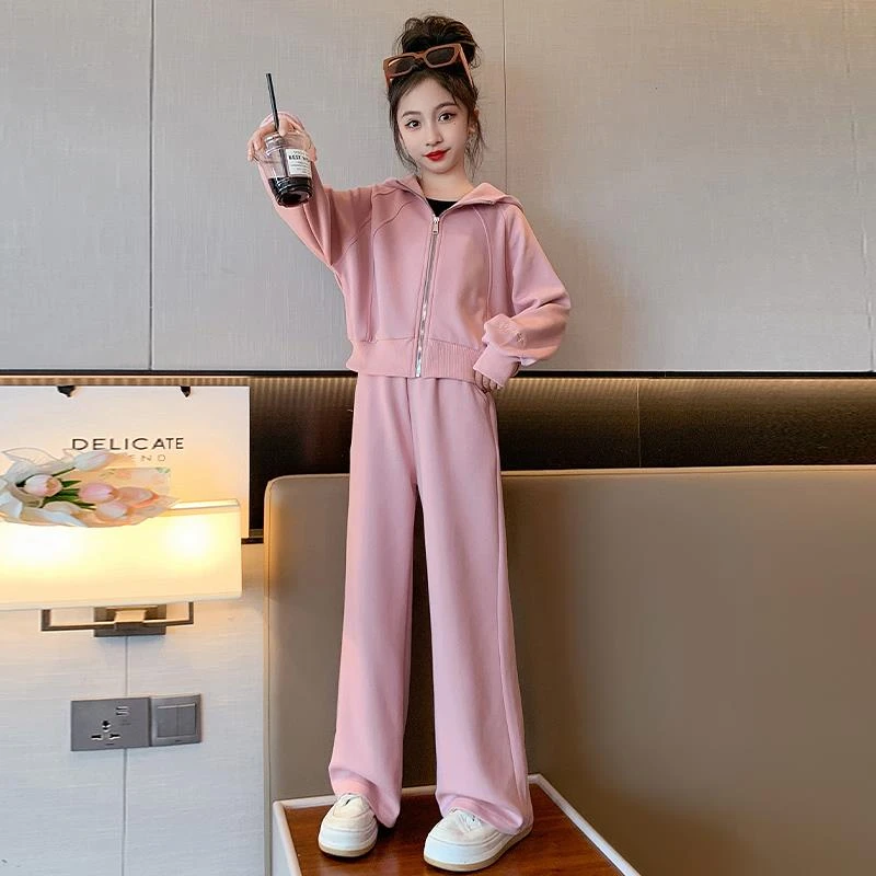 女童秋装套装儿童2025秋季新款洋气韩版时髦女大童春秋运动两件套