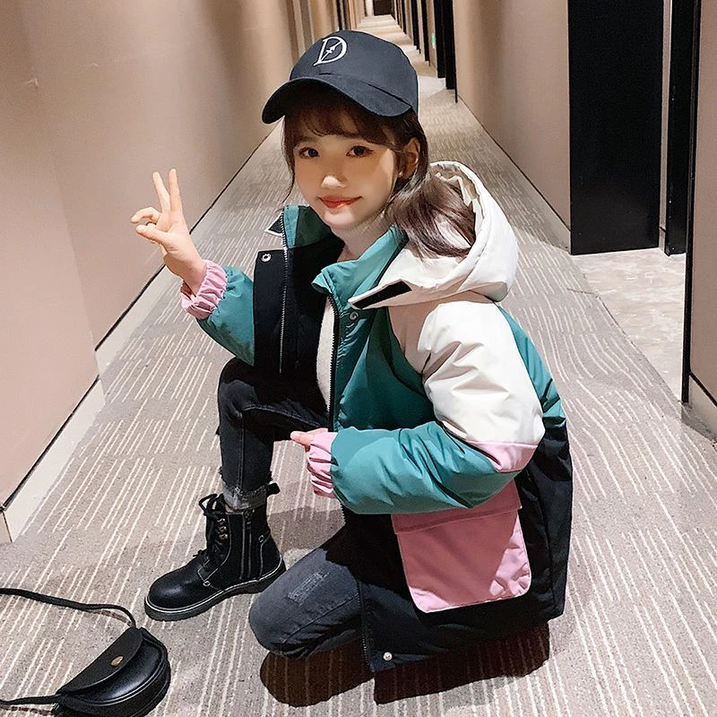 女童棉服冬装派克服2023新款韩版中大儿童装女孩洋气棉袄加厚棉衣