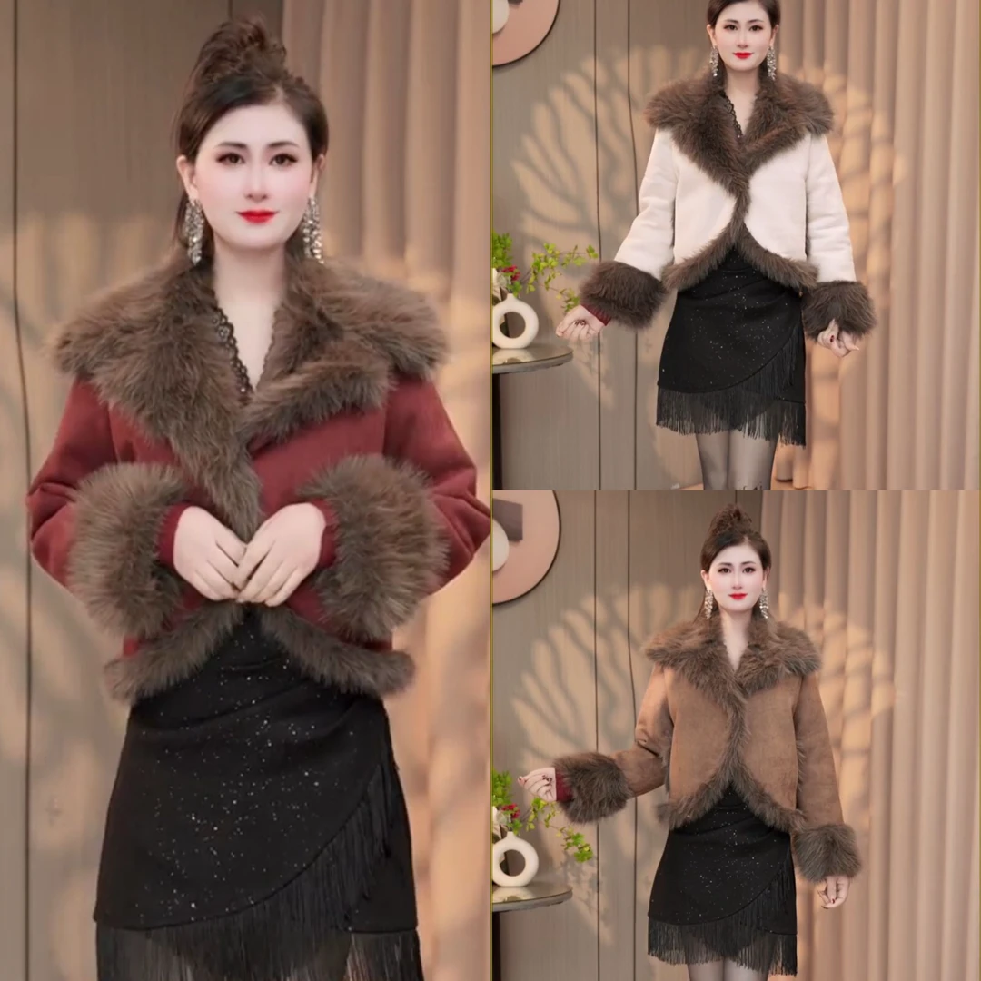 短外套女加厚冬季翻领短款气质网红百搭保暖显瘦时尚