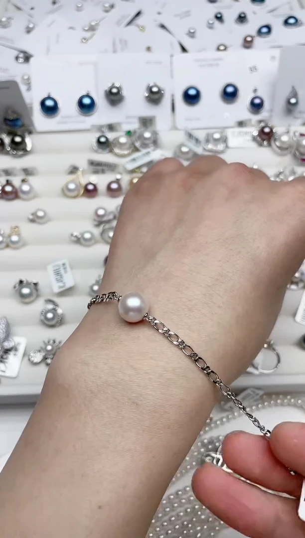 【闪购商品】淡水珍珠手绳银S925镶嵌手链