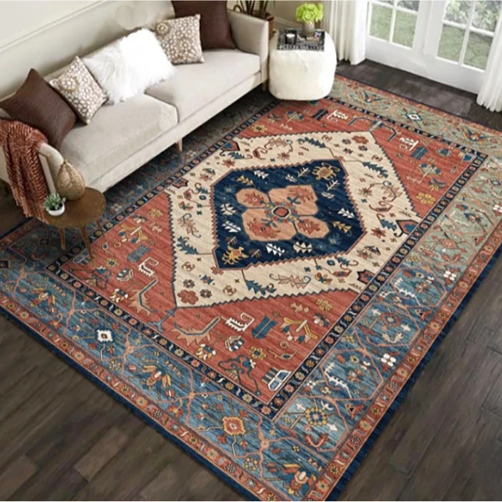 欧式长方形轻奢大面积防滑家用书房南极绒地毯床边毯茶几垫地毯