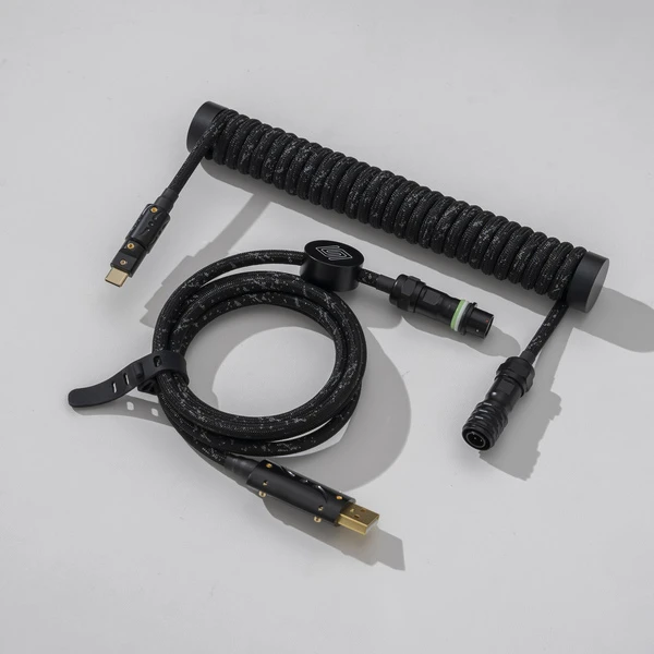 GEEK STUDIO 波普涂鸦腰果花闪白粉色 客制化航插线 键盘数据线