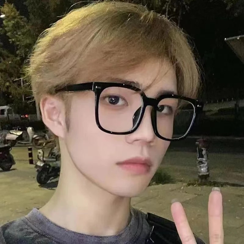 大框黑框眼镜女韩版潮度数近视镜大脸显瘦素颜神器防蓝光平光镜架