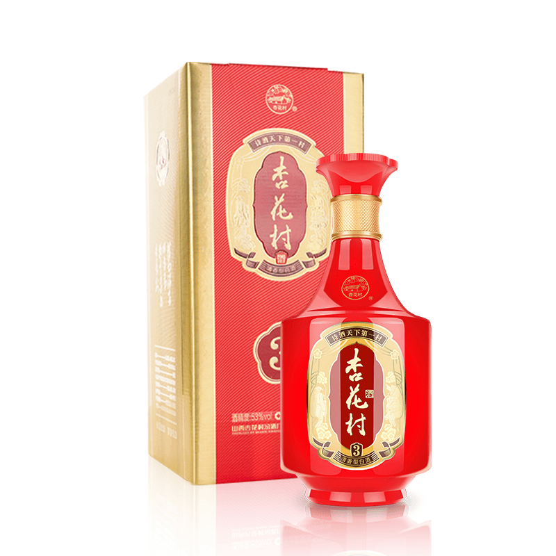 杏花村【中秋】53度金质3 礼盒酒清香型高度 汾酒股份出品53度500ML