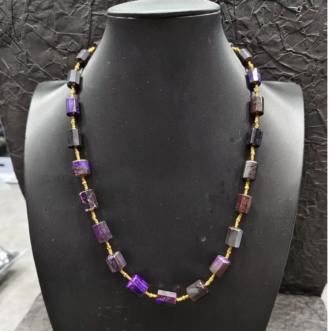 老四精选  丝绒八棱柱项链