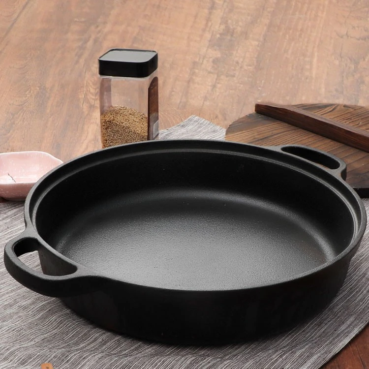 生铁煎锅加厚铸铁平底锅铁锅电磁炉专用燃气灶适用老式家用不粘锅
