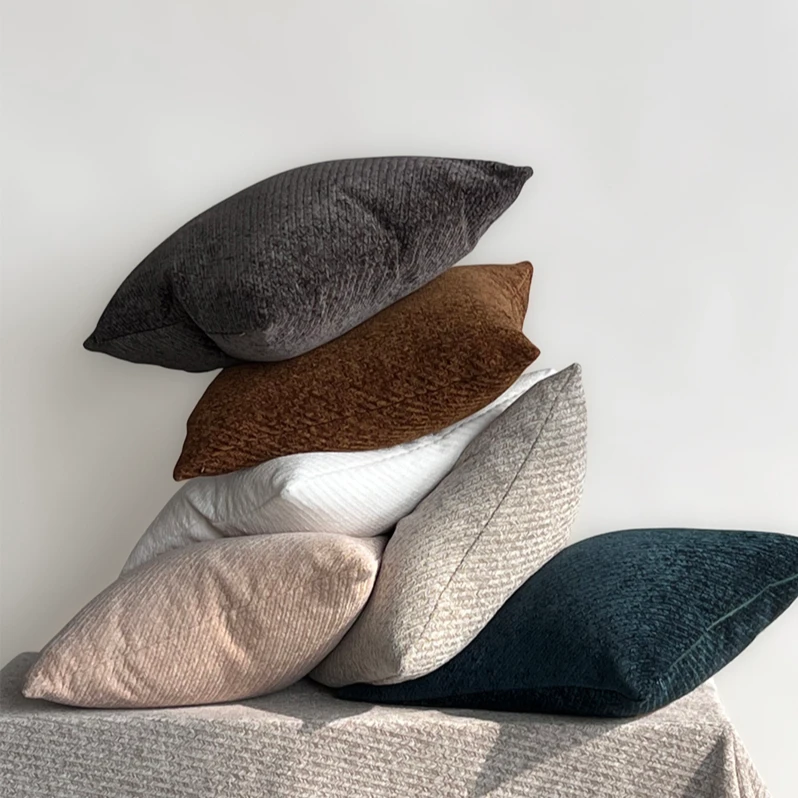 高档靠枕靠垫样板房样板间简约创意轻奢纯色民宿含芯沙发靠背垫