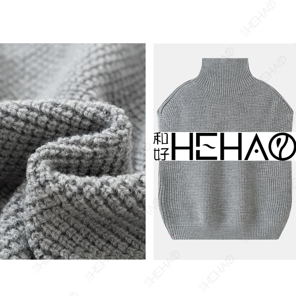 秋冬100%绵羊毛气质高领休闲宽松背心针织衫女5527