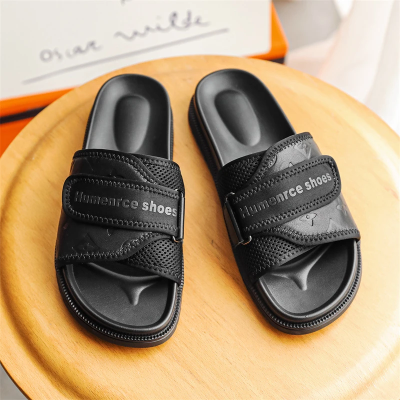 牛皮高版本豪奢拖鞋户外男士真皮夏季男鞋一脚蹬居家防滑一字拖