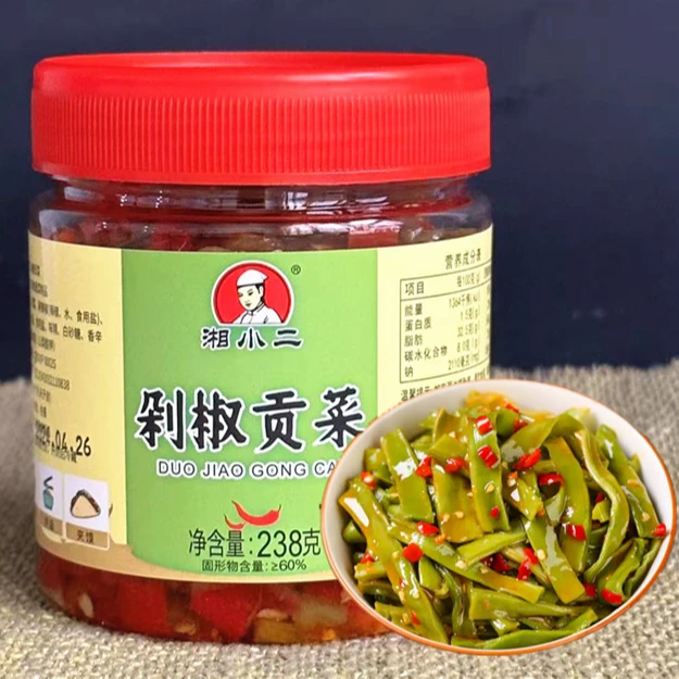 湖南特产剁椒贡菜238g下饭菜香辣咸菜开胃即食苔菜脆椒拌饭辣椒酱