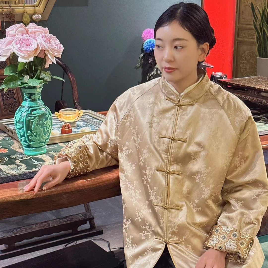 【云裳溪12月新款】香槟金传统中式夹棉上衣