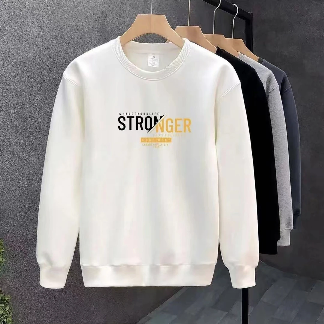 雅鹿男装休闲百搭圆领秋季运动秋冬男士卫衣春秋宽松加绒爆款