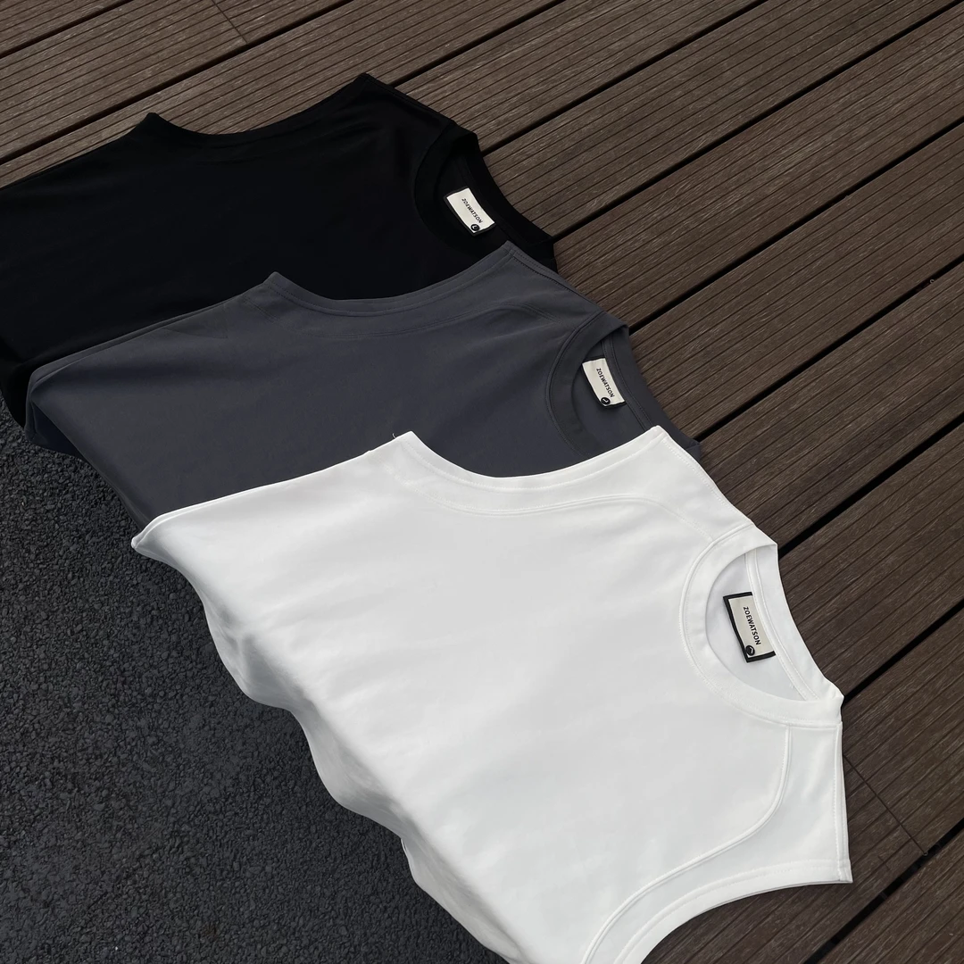 XF-夏季简约休闲宽松百搭纯色高品质背心马甲