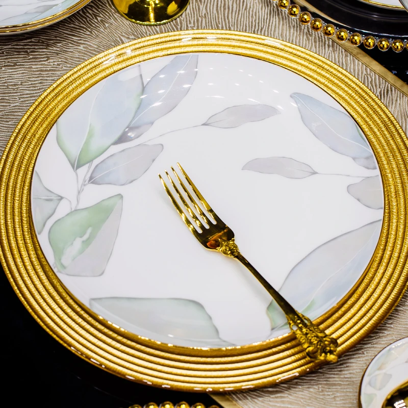 阳春白雪10英寸月光平盘景德镇家用陶瓷盘子餐具欧式餐盘网红菜盘