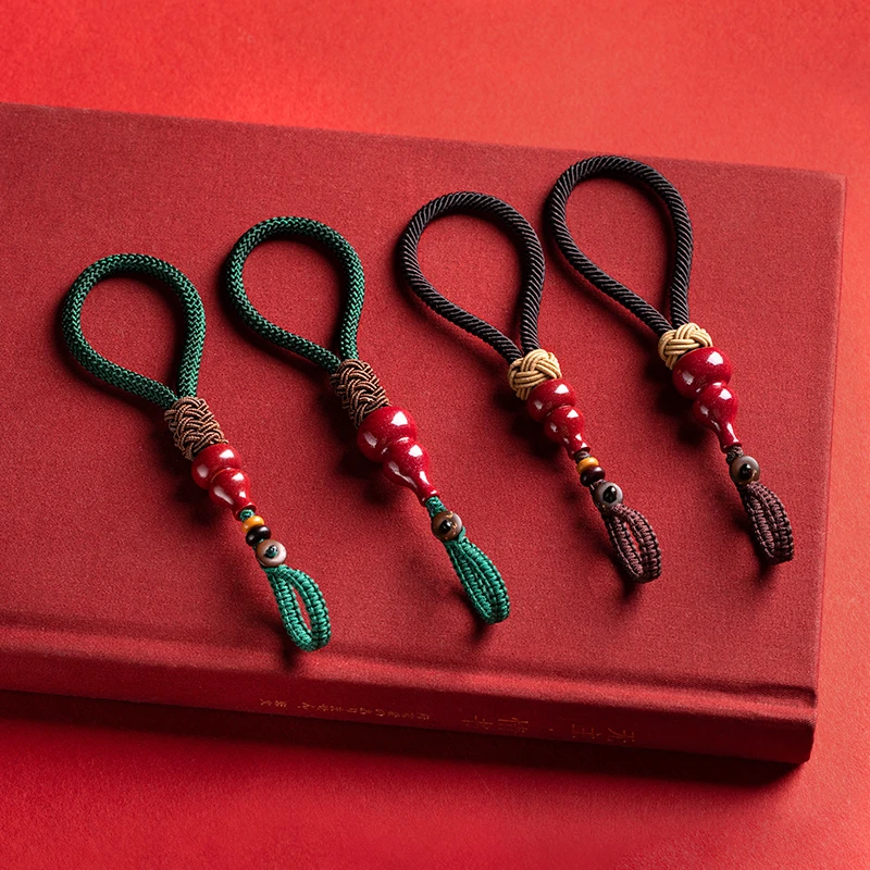 小挂绳汽车钥匙扣简约高级感手工正宗朱砂钥匙扣