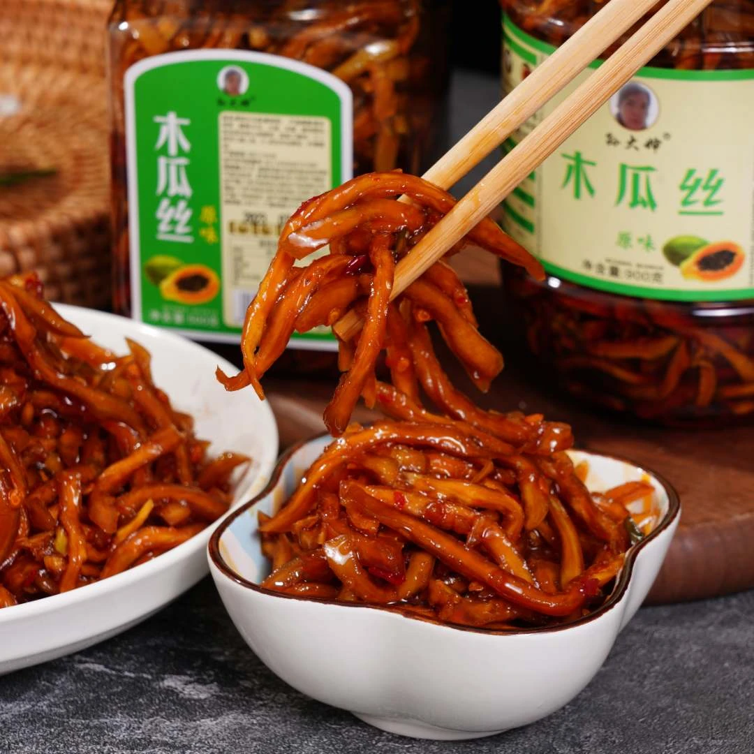 广西特产木瓜丝农家传统腌制500g香辣原味脆嫩爽口酱菜泡菜下饭菜