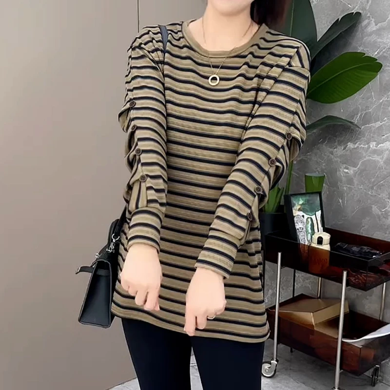 2024新款春秋长袖t恤女休闲外穿上衣打底衫女内搭可外穿洋气衣服