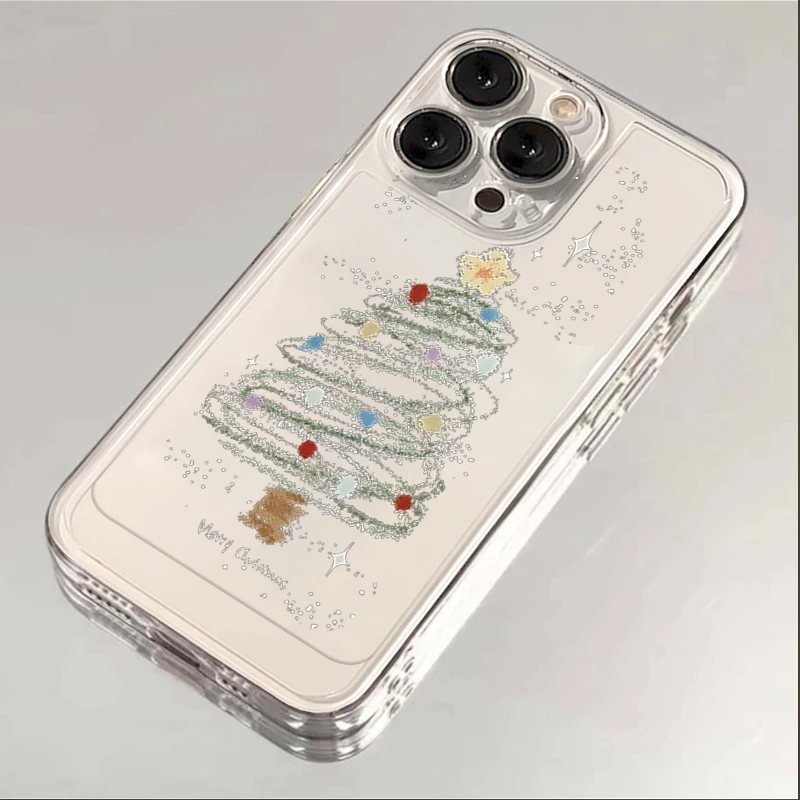 圣诞树iphone15苹果手机壳14promax硅胶13pro透明12高级11全包X女