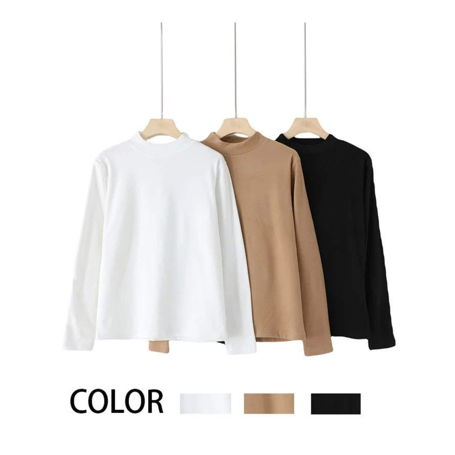 2025秋冬亲肤软糯椰油养肤秋冬打底衫保暖纯色半高领百搭衫保暖