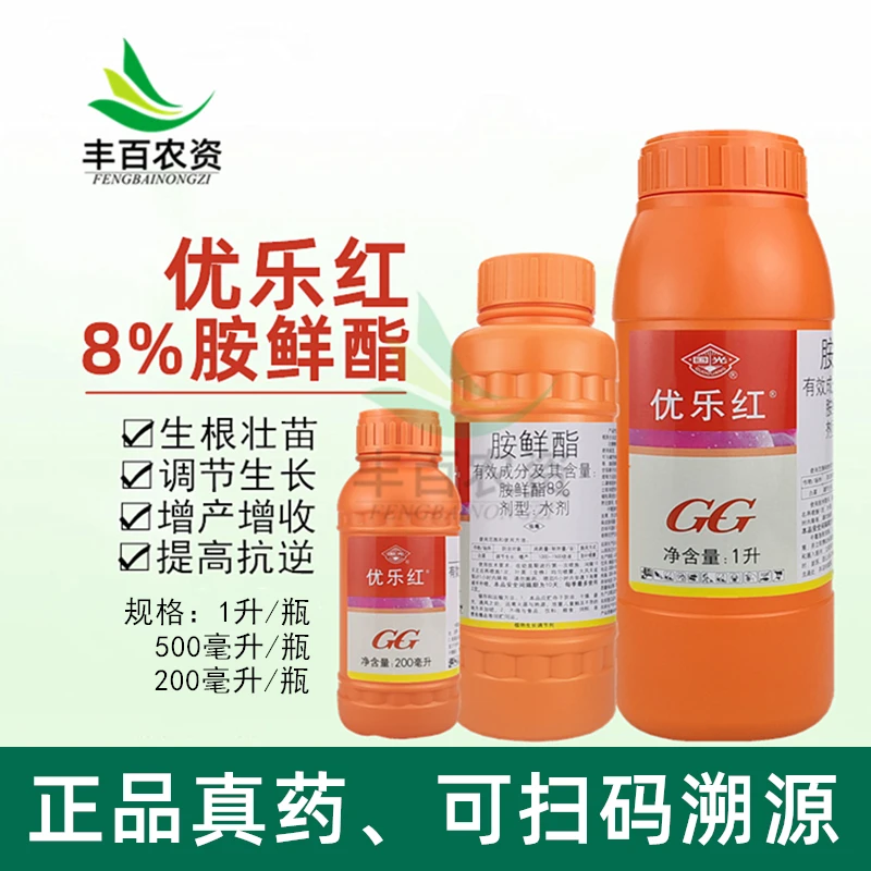 国光优乐红8%胺鲜酯着色增产生根促进细胞分裂保花保果生长调节剂