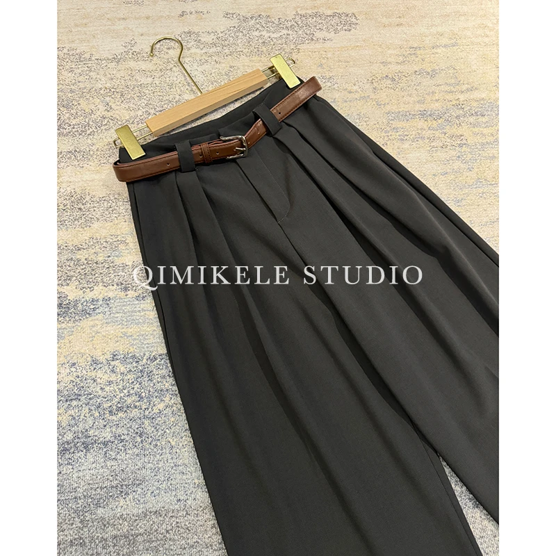 【戚米可乐】百搭休闲裤秋冬新款高腰阔腿裤显瘦直筒宽松裤子