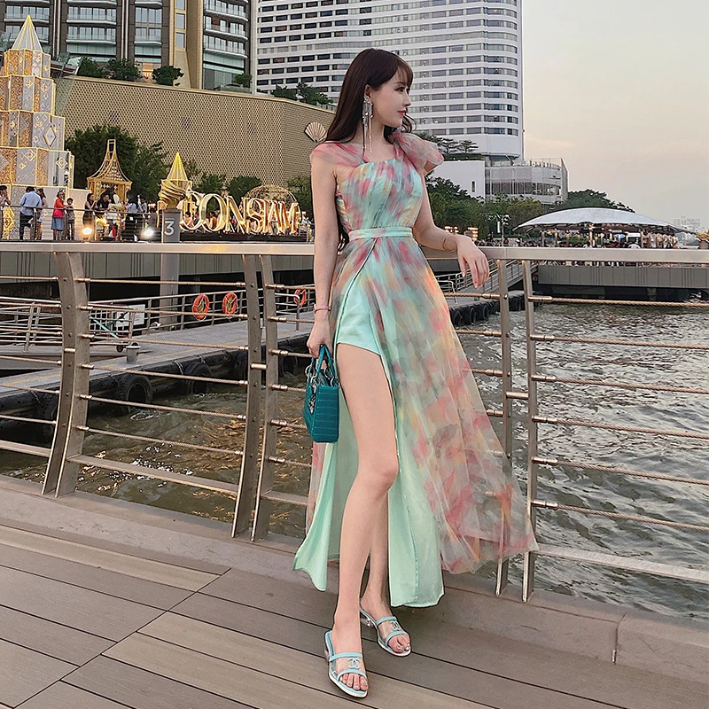 【Q1536】熊熊屋能日常能度假的网纱女神长裙