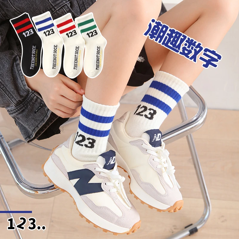 儿童袜子春秋中筒袜男童女童运动袜中大童棉袜秋冬宝宝袜ins潮袜