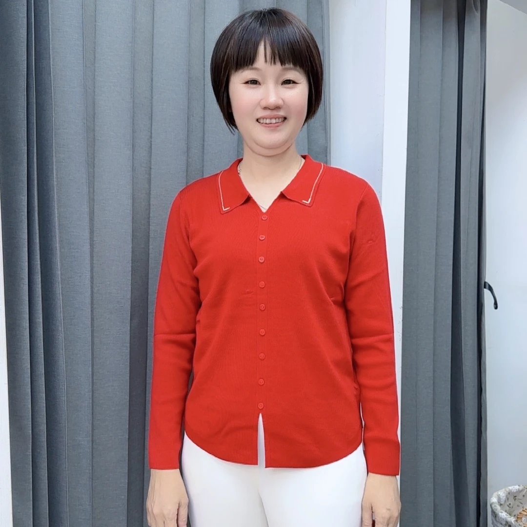 【衣联服饰】妈妈款秋季莱赛尔纤维上衣3655