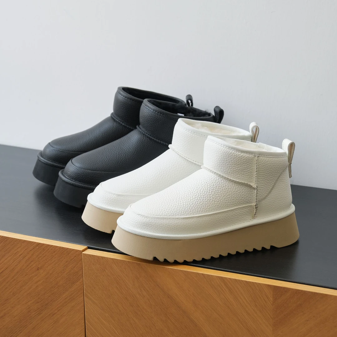 Cuaden Klliatm保暖厚底百搭皮面雪地靴 NLB-1122168
