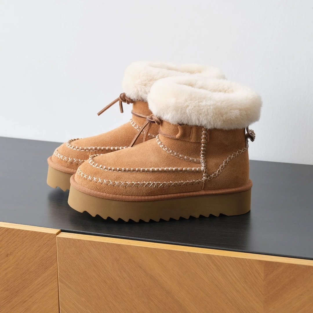 高帮雪地靴保暖时尚百搭真皮厚底加绒加厚秋冬皮毛一体BZ-1158251