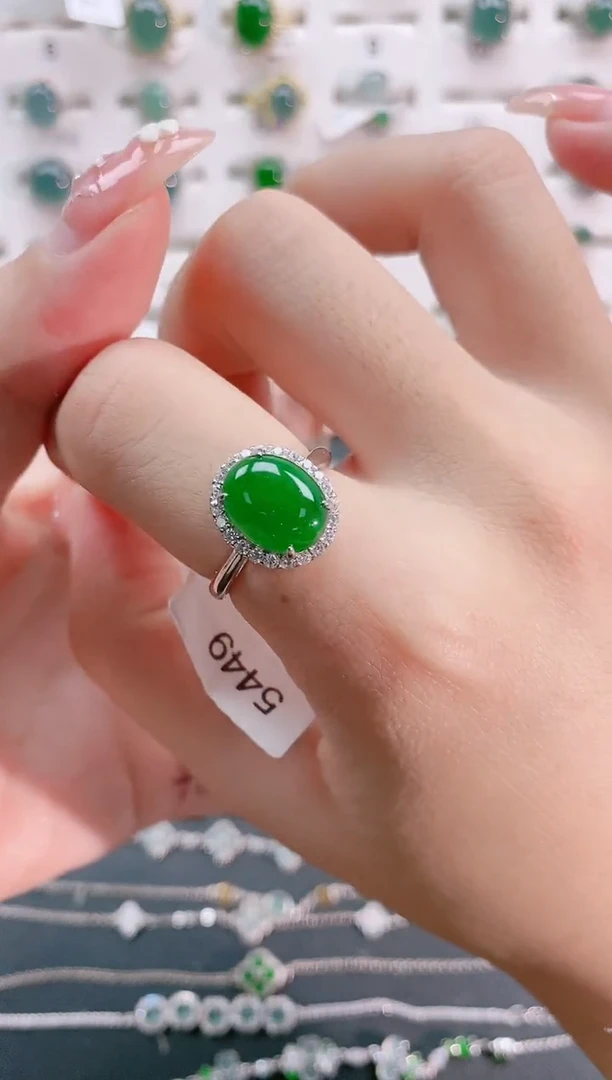 【闪购商品】翡翠戒指银S925镶嵌天然翡翠