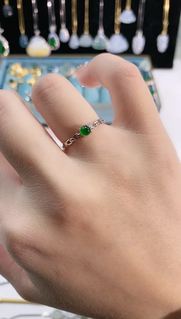 【闪购商品】翡翠珠宝奇石银S925镶嵌天然翡翠