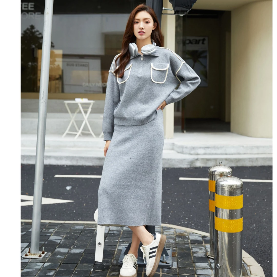 【毛毛专属】时尚简约气质法式连衣裙套装88TZ808