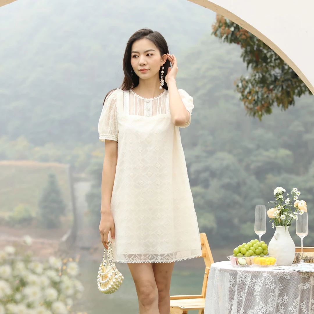 【诗语粉丝专享】芭依璐夏季新款显瘦气质复古连衣裙86L7682