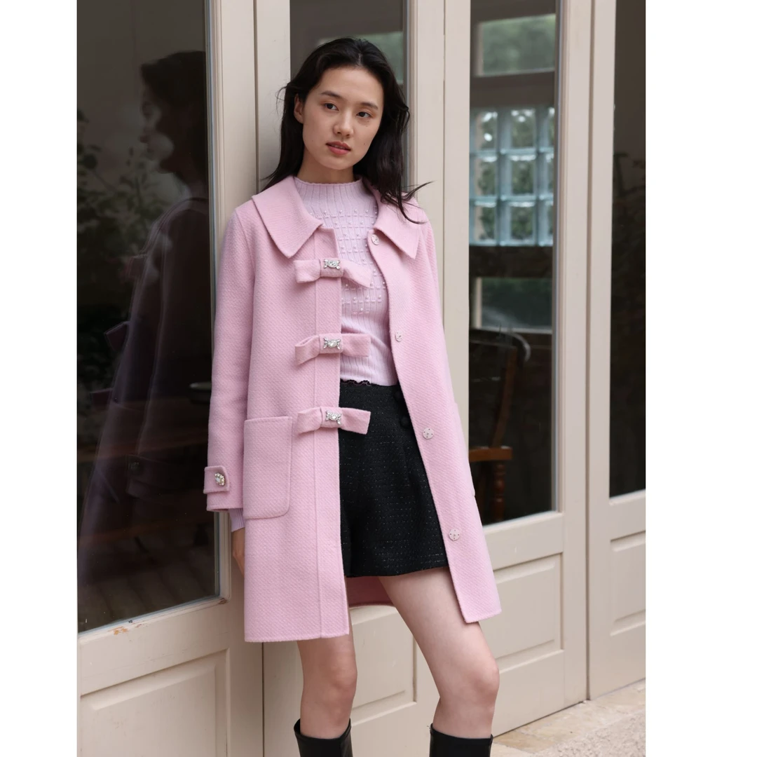 【高高甄选】芭依璐新款中长款呢子外套高级大衣88D8004