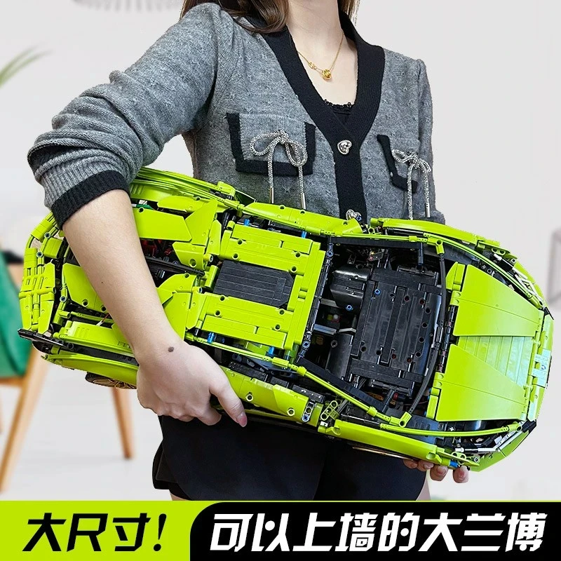 兰博基尼遥控跑车积木6-12岁儿童8-16岁男孩子高难度拼装玩具模型