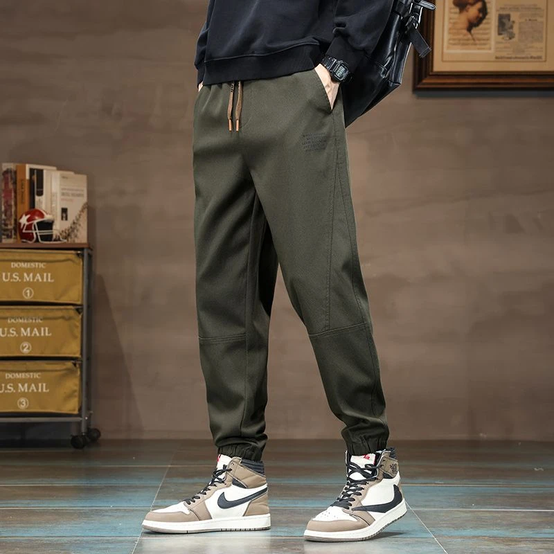 秋季新款休闲束脚裤宽松大码工装裤百搭潮流男裤显高舒适多色时尚