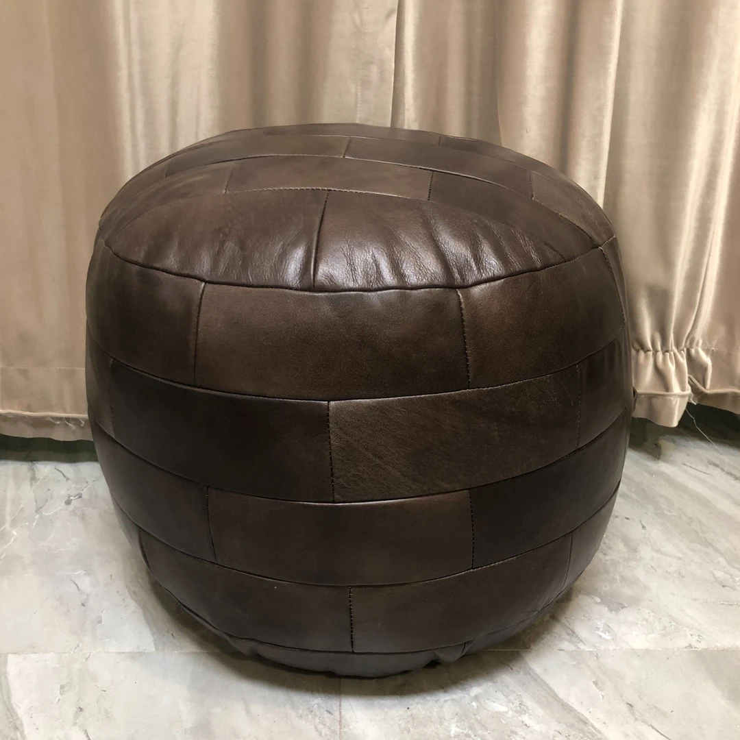 BORCH/博瑞奇 档轻奢皮墩方脚凳头层牛皮圆凳方墩（07991）