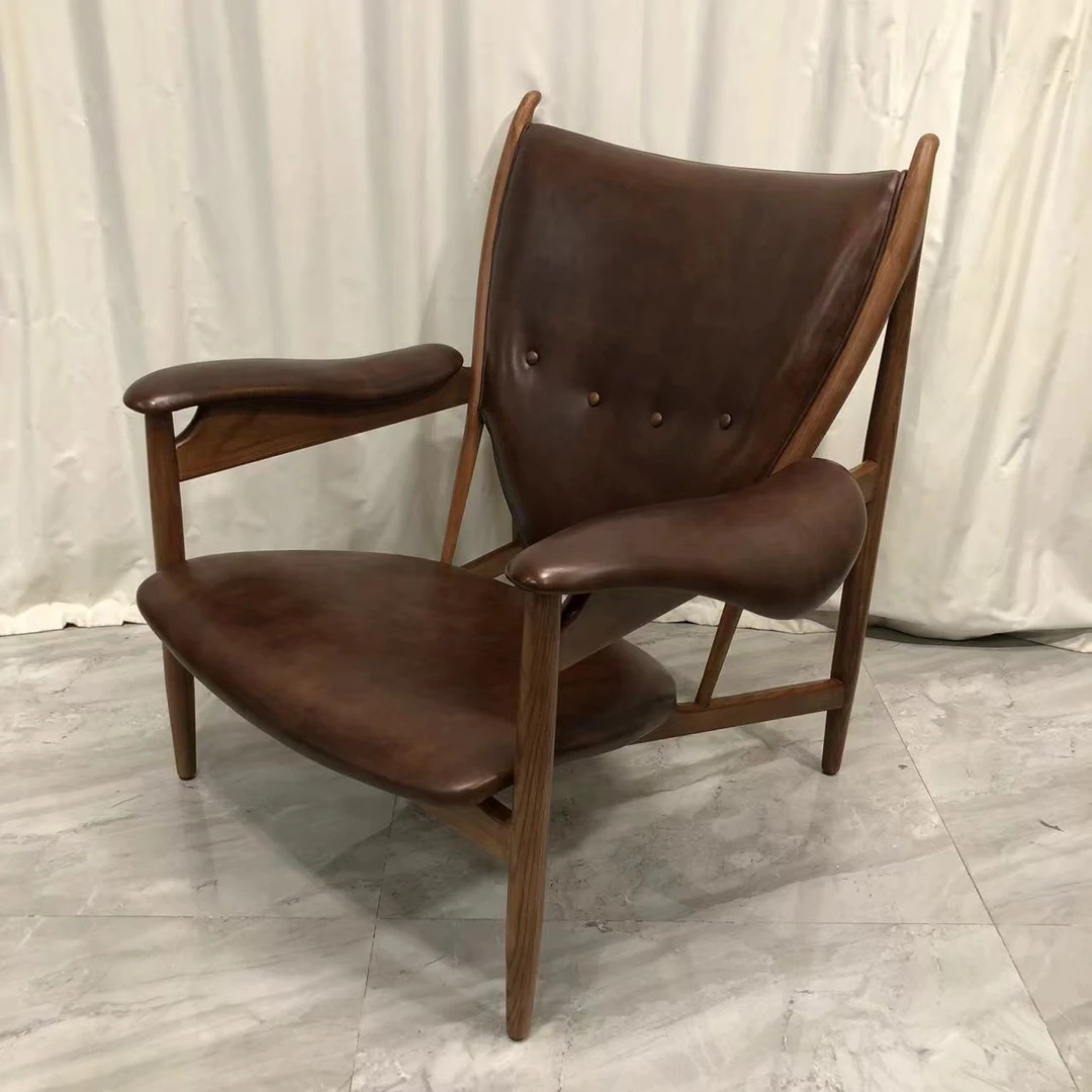 BORCH/博瑞奇 油蜡皮酋长椅 实木真皮休闲椅（08534）